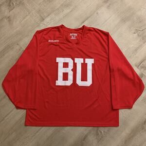 Bauer Team Boston University Terriers BU Hockey Jersey Mens Medium Red Practice